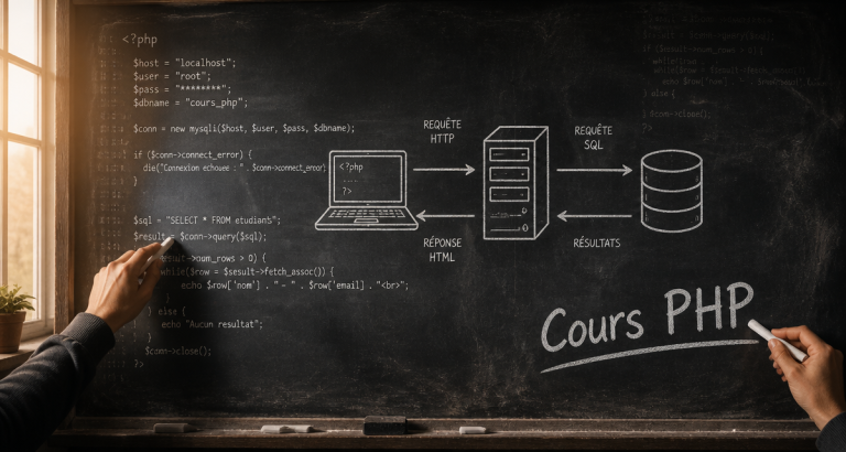 cours en php schéma serveur local