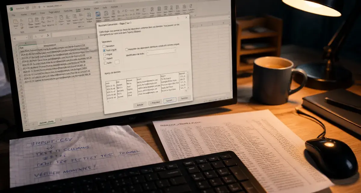 Fractionner cellules excel : Texte en colonnes délimité sur Excel