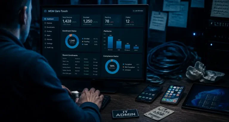 Logiciel mdm : tableau de bord sécurité flotte mobile