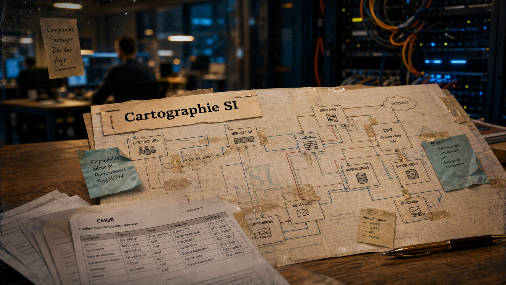 Cartographie SI : dépendances et risques avant impact