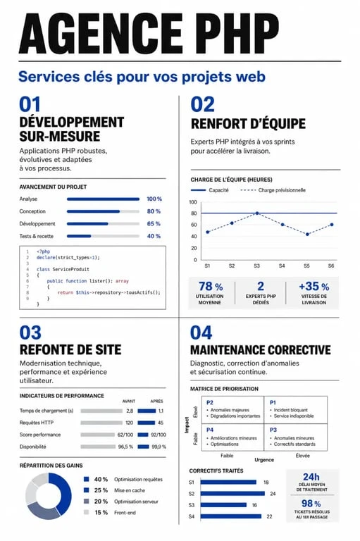 Services proposés par une agence PHP pour le développement web et la maintenance