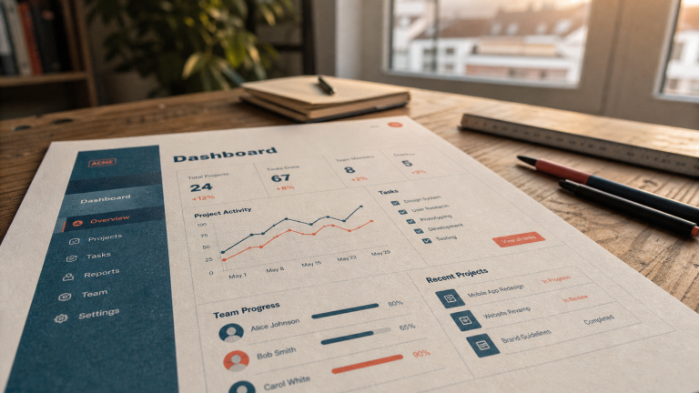 Flat design : maquette UI lisible, affordance moins claire