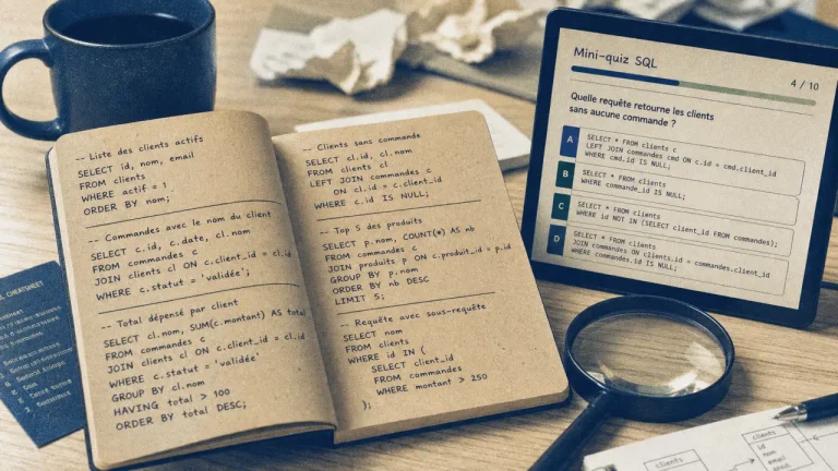 Formation SQL gratuite : bases SQL et limites, quiz à la loupe