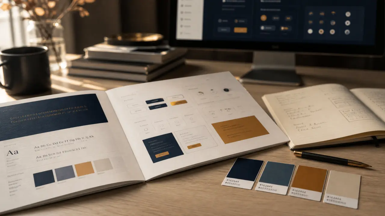 Charte graphique site web : maquette UI, 3 couleurs et CTA