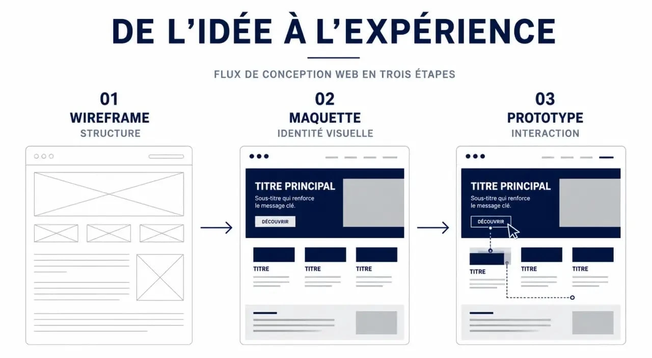 Maquette site web : passage du wireframe à la maquette puis au prototype