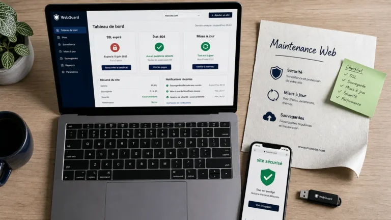 Maintenance de site web : contrôle SSL, mises à jour, 404 et sécurité