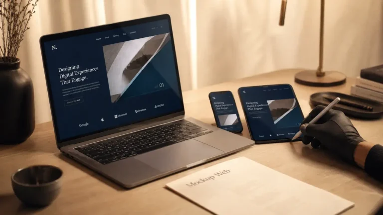 Mockup site web gratuit : laptop, smartphone et tablette avec mockup web réaliste