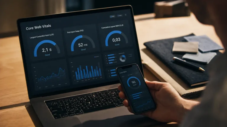 Speed site web mobile et Core Web Vitals sur ordinateur et smartphone