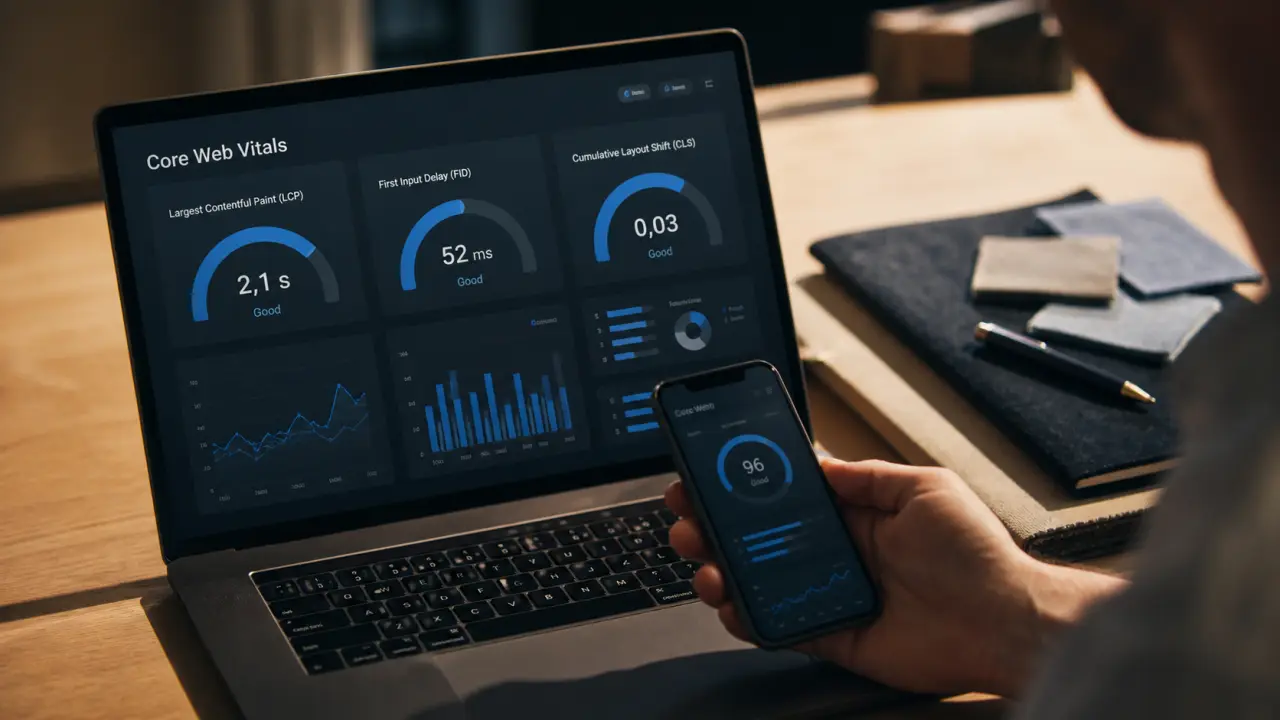 Speed site web mobile et Core Web Vitals sur ordinateur et smartphone