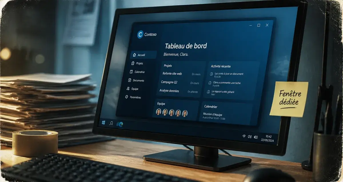 Transformer site web en application windows : fenêtre dédiée Edge