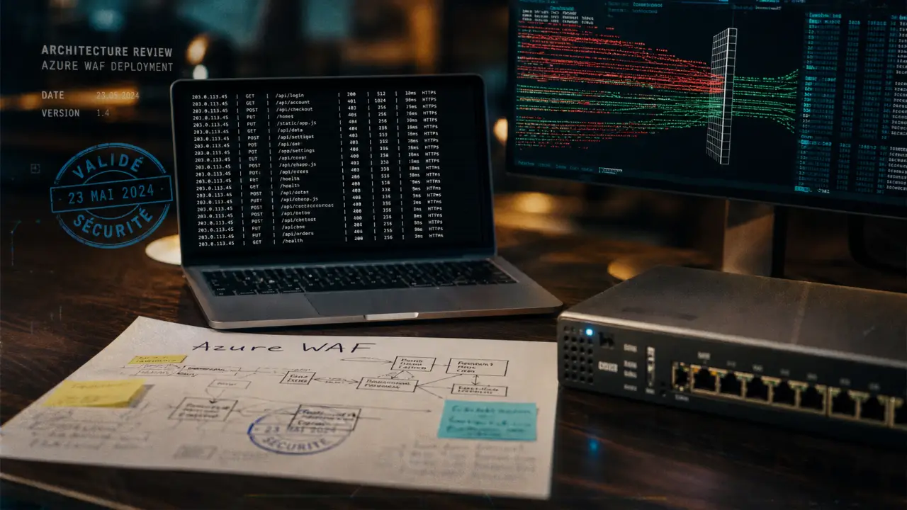 Azure web application firewall bloquer bots et appliquer règles OWASP, logs centralisés
