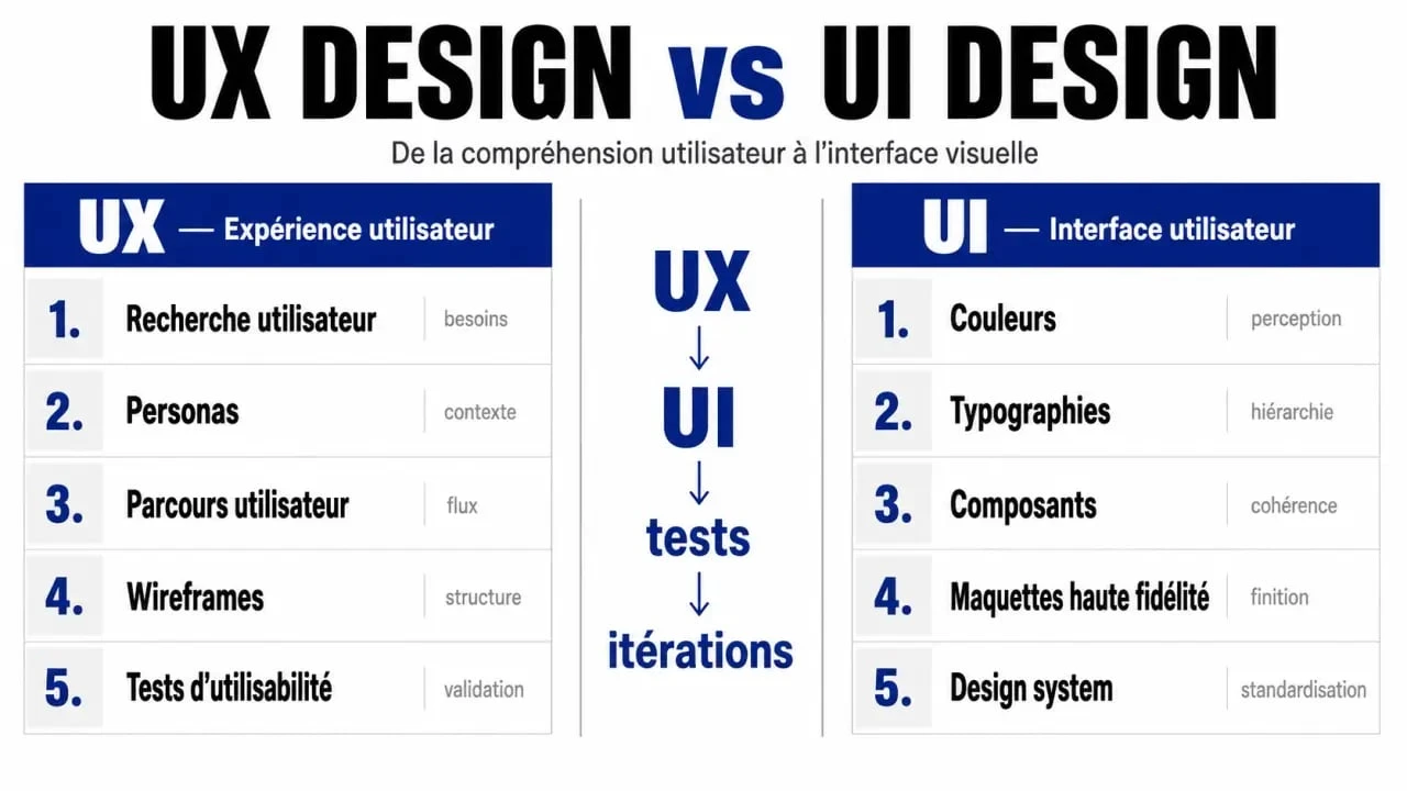 UX and UI design : comparatif visuel des différences entre expérience utilisateur et interface