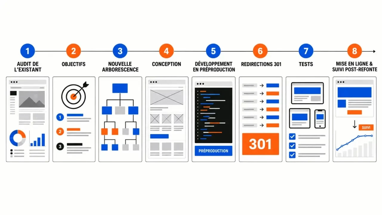 Processus de refonte de site web, de l'audit au suivi post-lancement