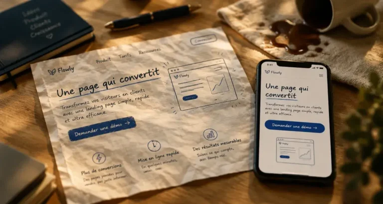 Page startup qui convertit, bouton Demander une démo
