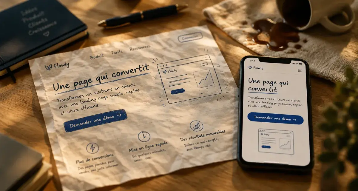 Page startup qui convertit, bouton Demander une démo